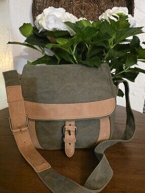 L.L. Bean Canvas & Leather Messenger Bag, Vintage, Outdoor, Gorpcore, Casual